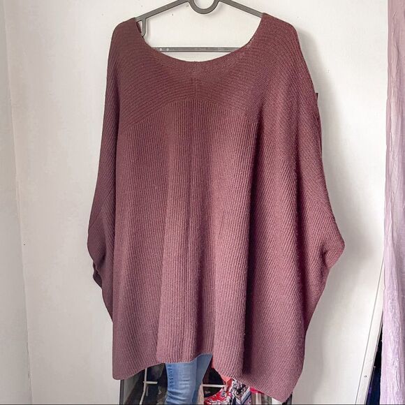 Vince Cashmere Poncho Sweater Burgundy M/L - Picture 8 of 8